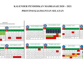 [Baru] Kalender Pendidikan Madrasah Tahun Pelajaran 2020-2021 Kalimantan Selatan