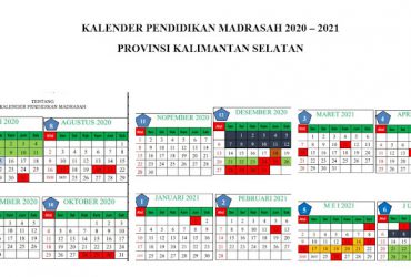 [Baru] Kalender Pendidikan Madrasah Tahun Pelajaran 2020-2021 Kalimantan Selatan