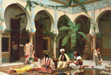 sultan with his family inside harem