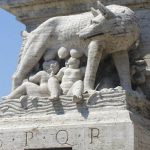 Statue of Romulus Remus and the she wolf