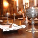 silver goblet in a medieval feast