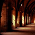 medieval monaster under natural lighting
