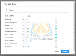 pilih siswa dalam rombongan belajar emis 4.0