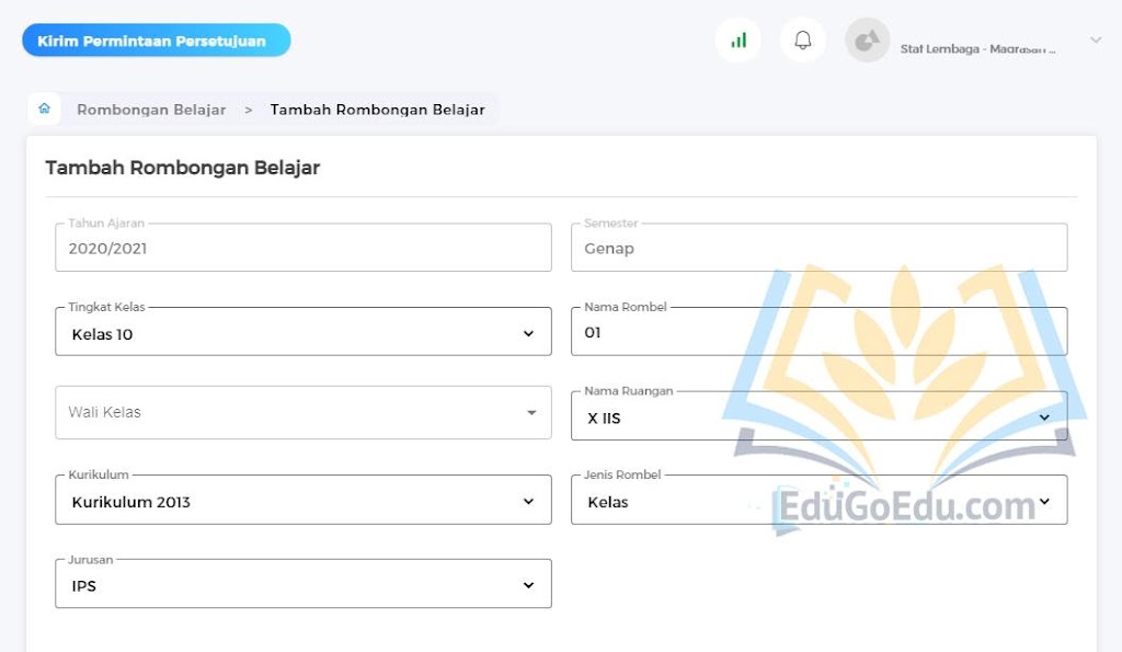 Cara menaikkan kelas di emis 4.0